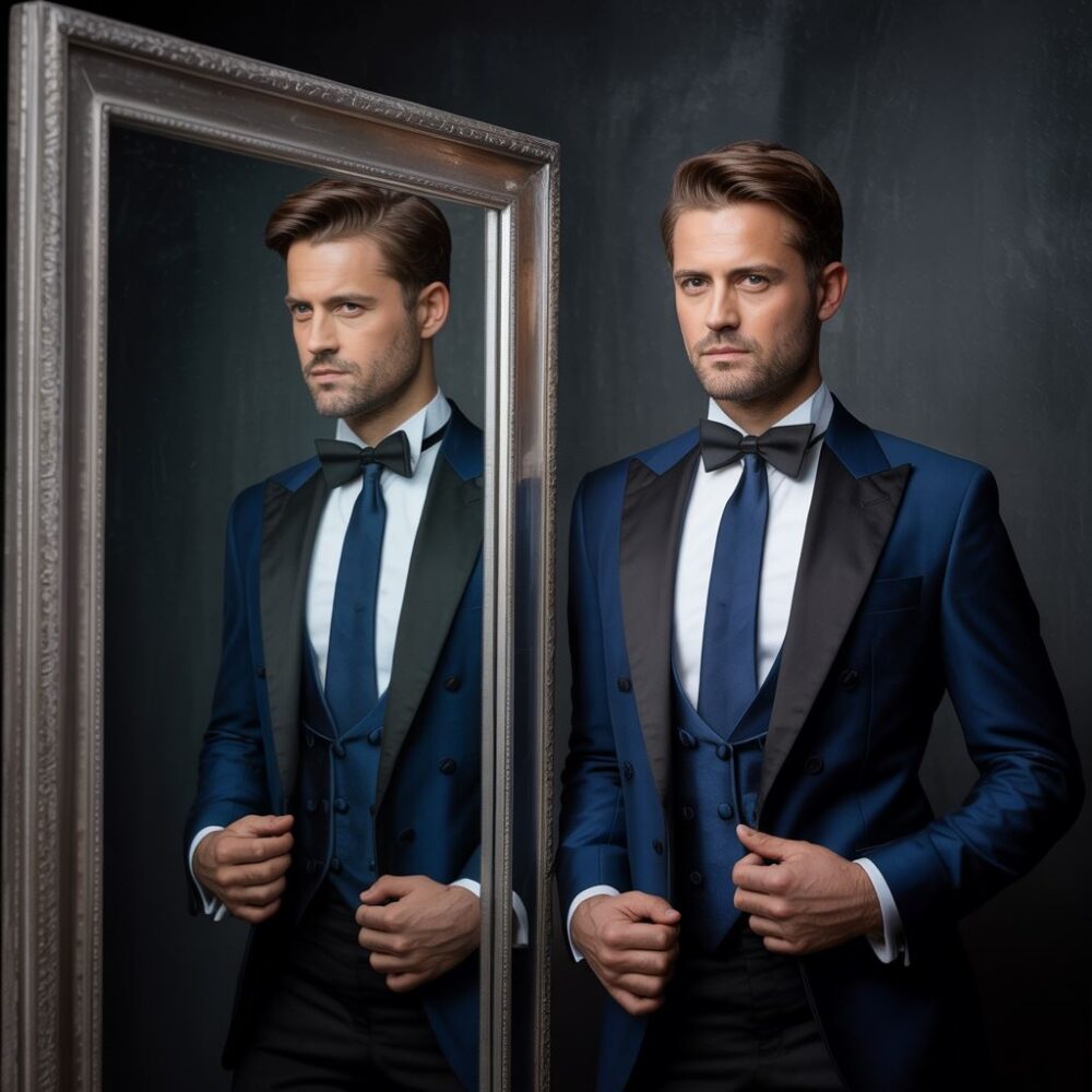 Detal kołnierza smokingowego