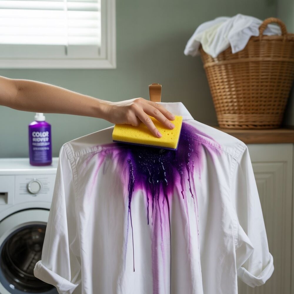 czyszczenie ubrania po farbowaniu włosów