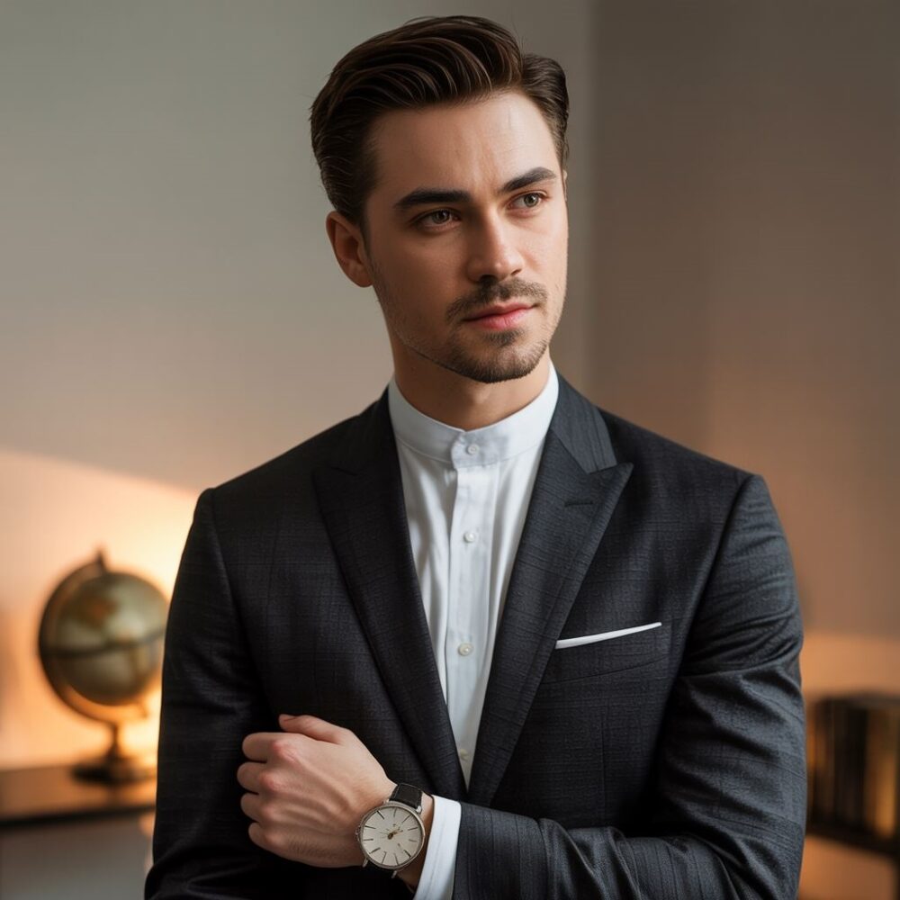 elegancki mężczyzna w garniturze