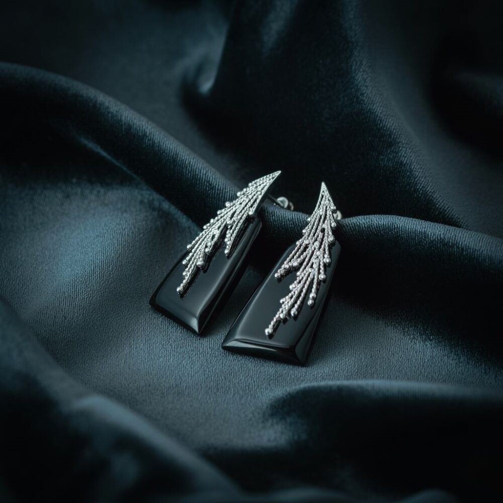 eleganckie kolczyki czarne