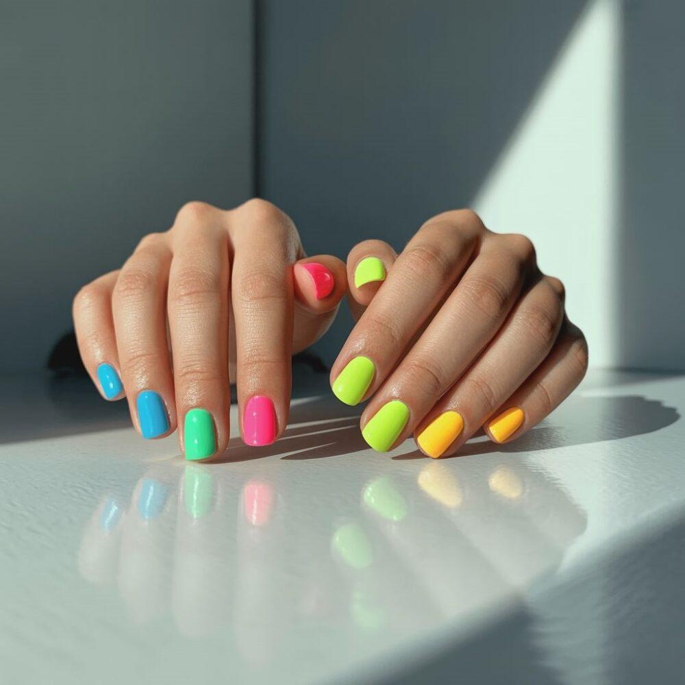 fluorescencyjne paznokcie