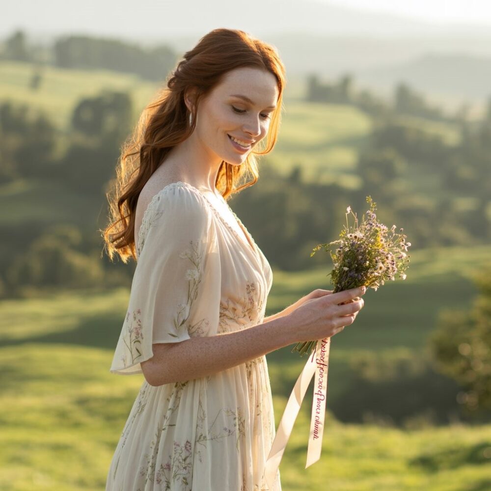 kobieta w kwiecistej sukience