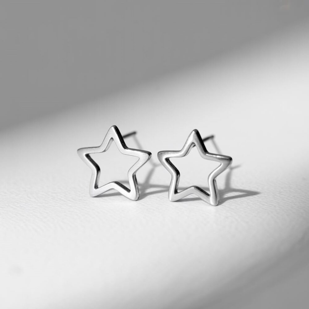 kolczyki gwiazdki stal chirurgiczna
