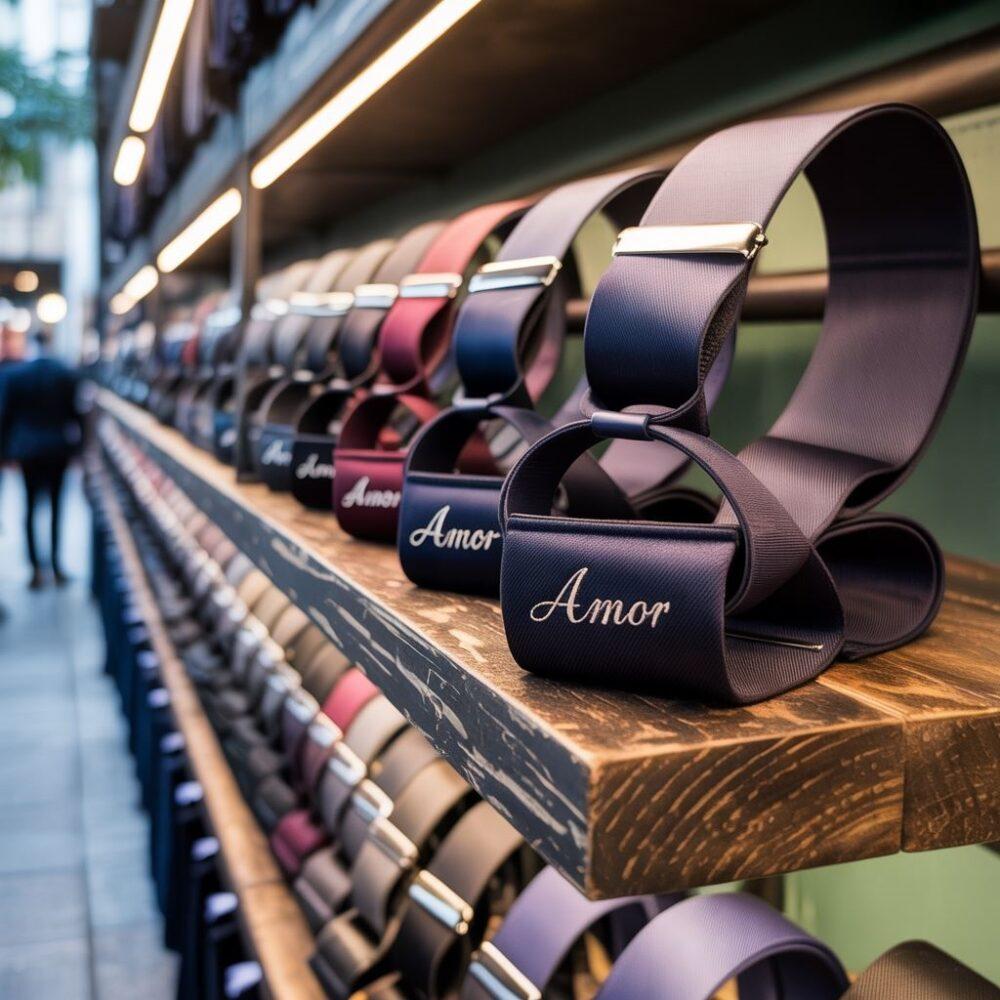 kolorowe szelki na półce