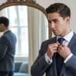 krawat slim na białej koszuli