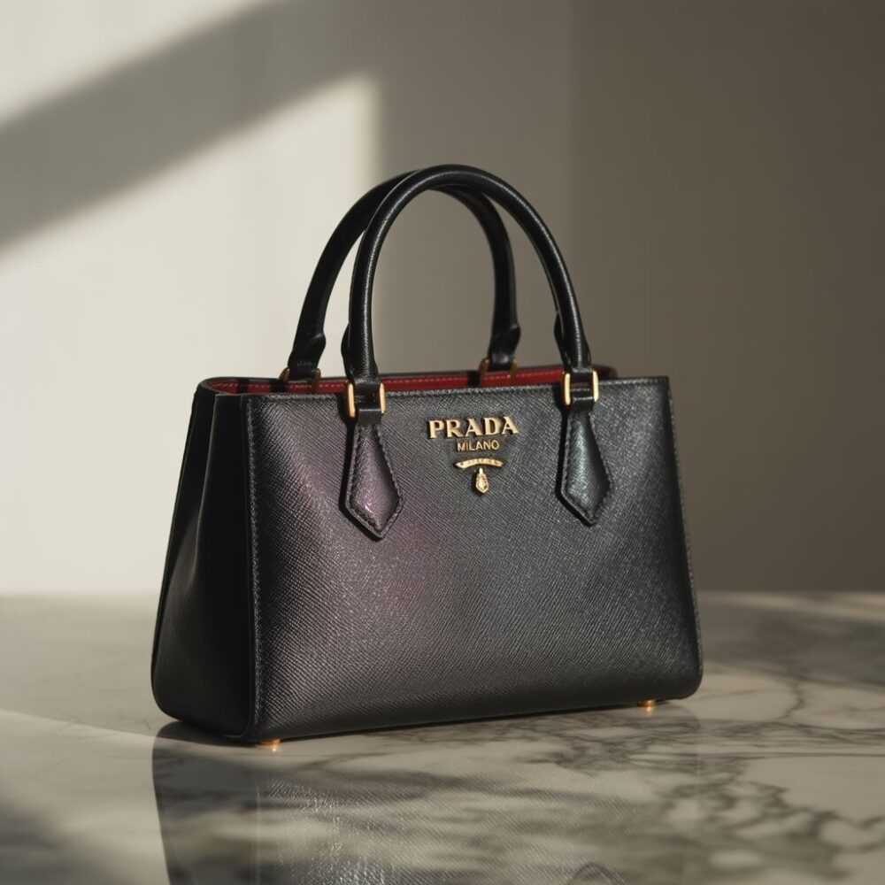 logo Prada Milano na torebce