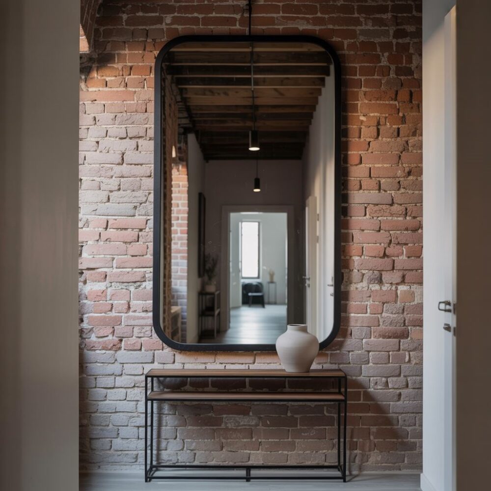 lustro loftowe w przedpokoju