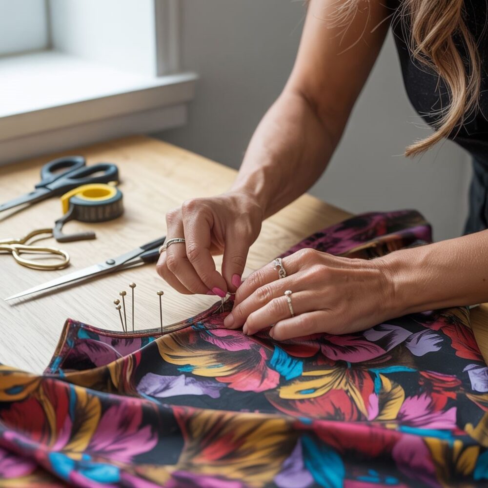 materiały do przeróbki sukienki