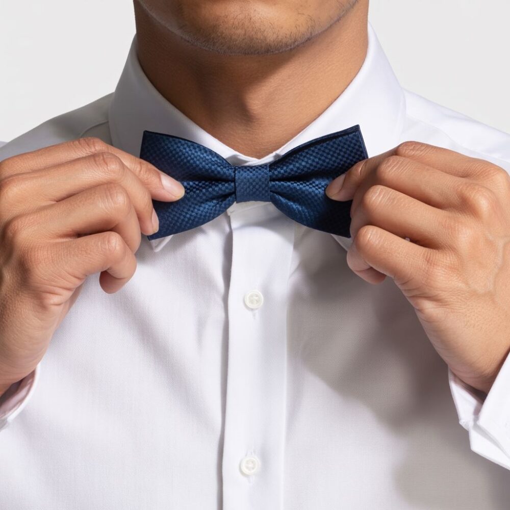 męska koszula z muszką