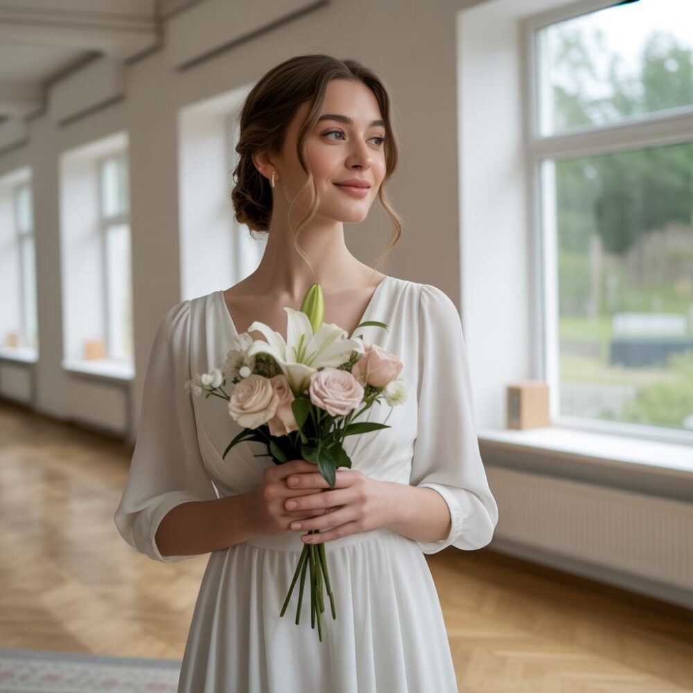 minimalistyczna sukienka ślubna