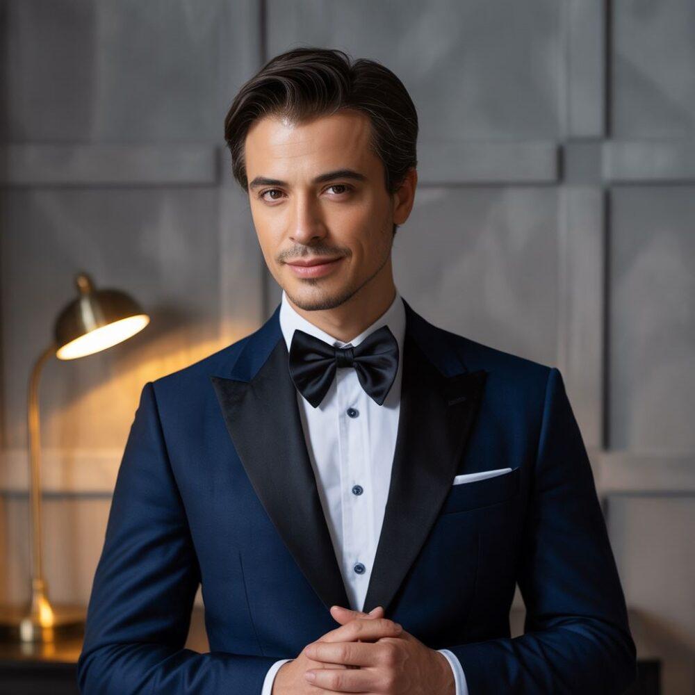 muszka do granatowego garnituru