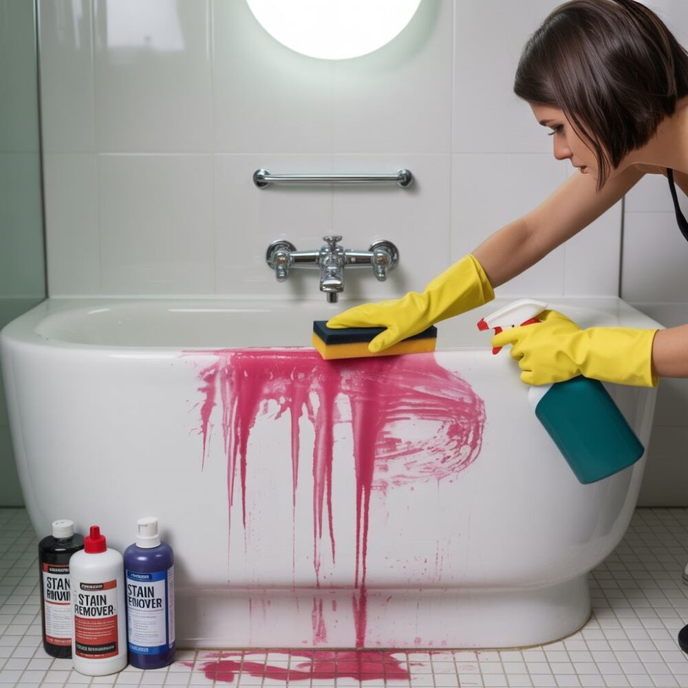 mycie wanny po farbowaniu włosów