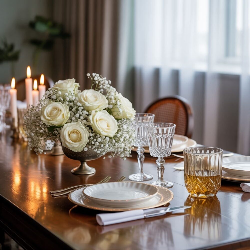 nowoczesna dekoracja stołu