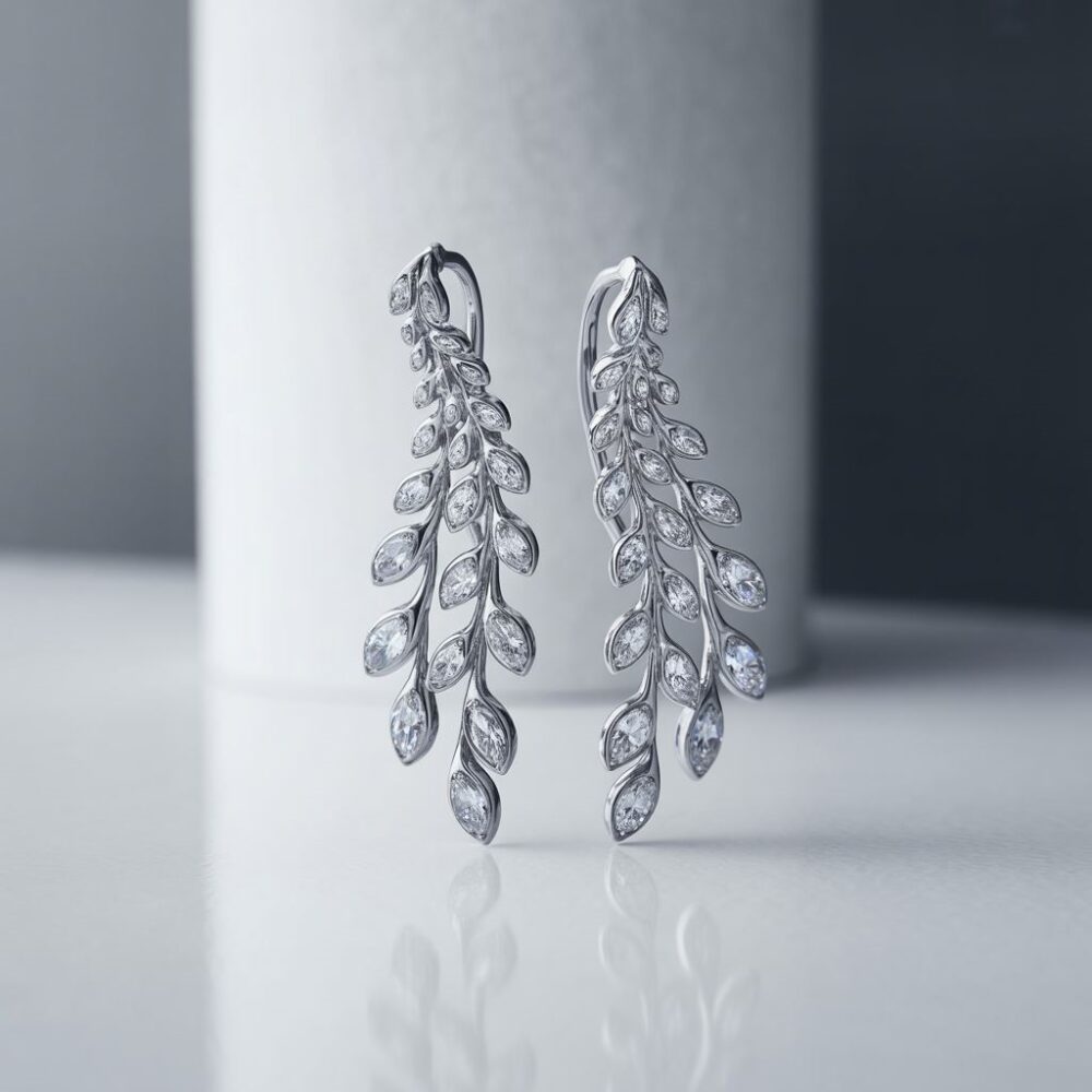 nowoczesne kolczyki platynowe