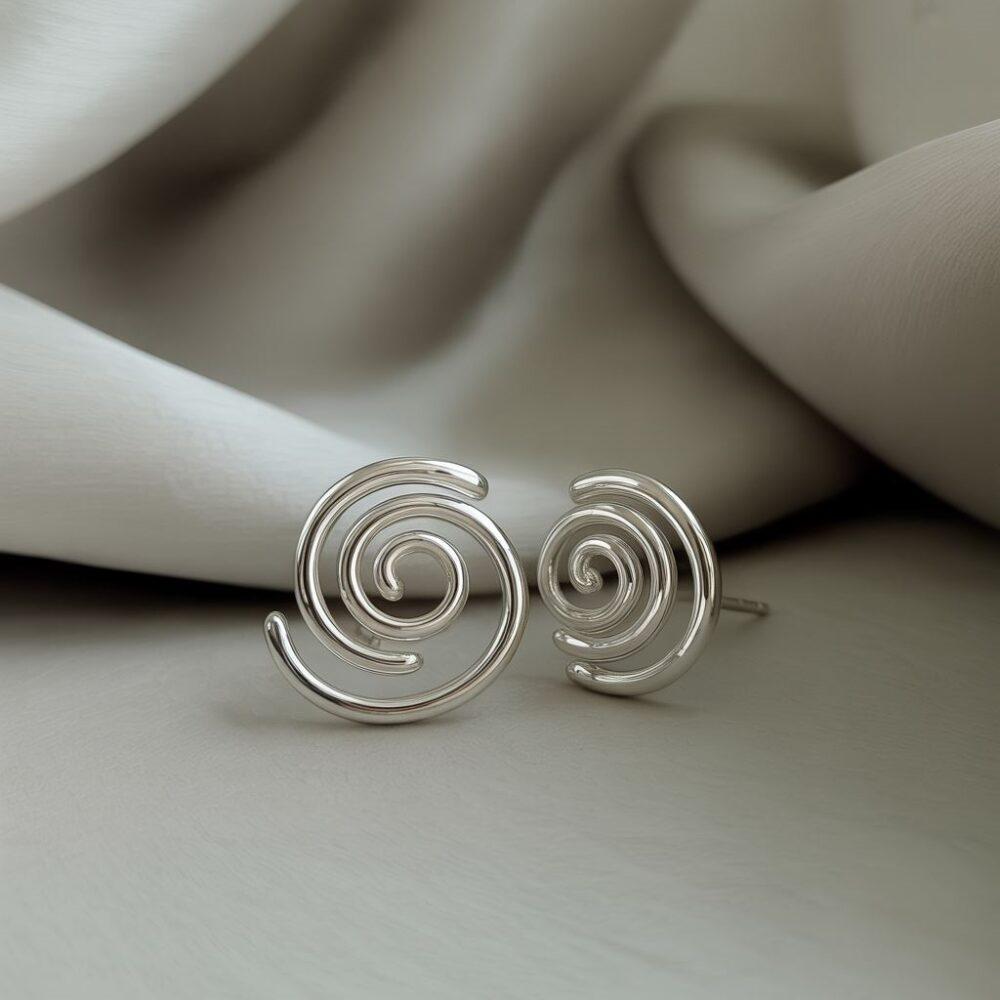 nowoczesne kolczyki spiralne