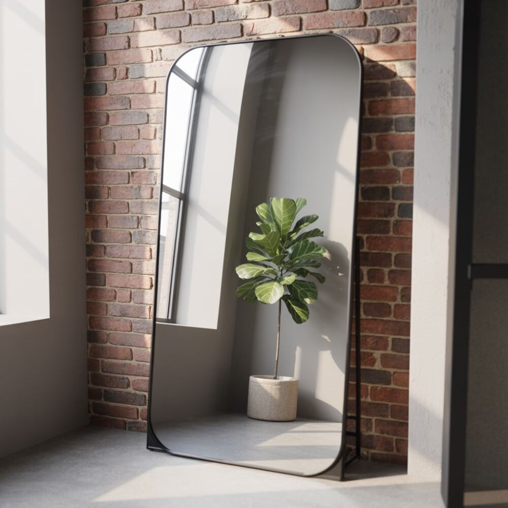 nowoczesny przedpokój z lustrem