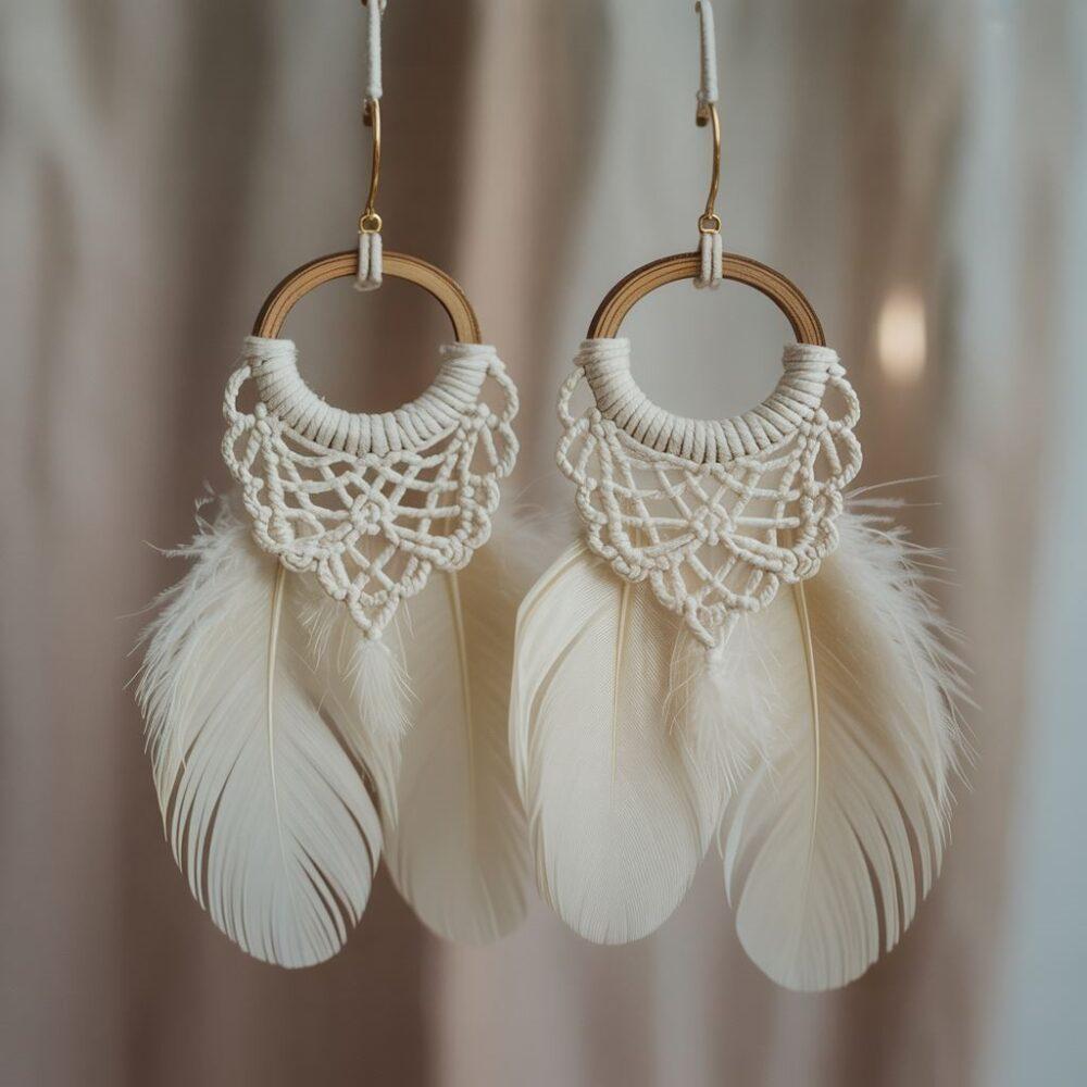 ręcznie robione kolczyki boho