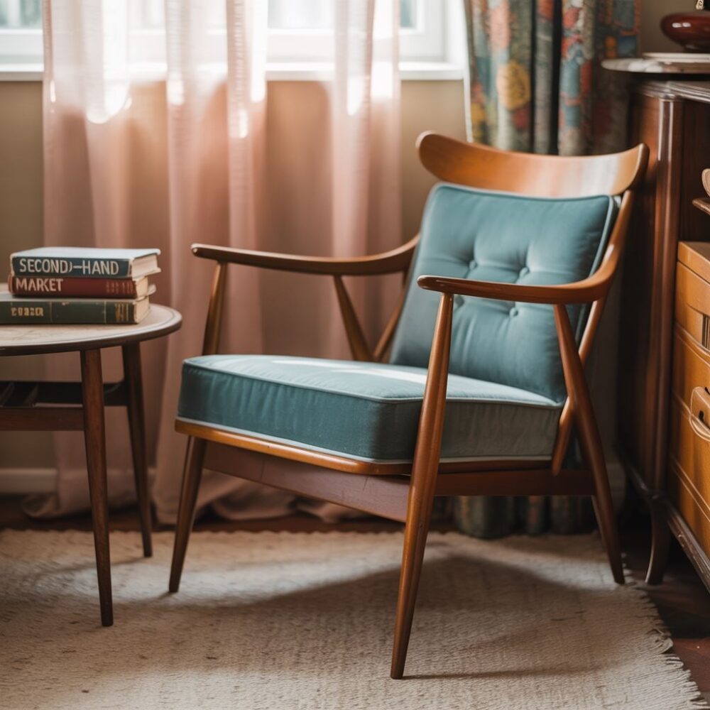 retro fotele i stolik