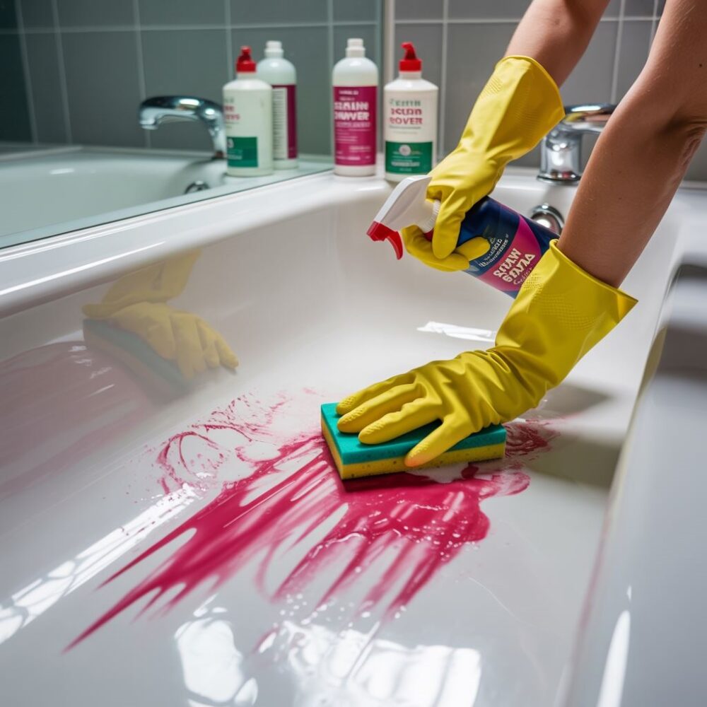 sposób na zmycie farby z wanny