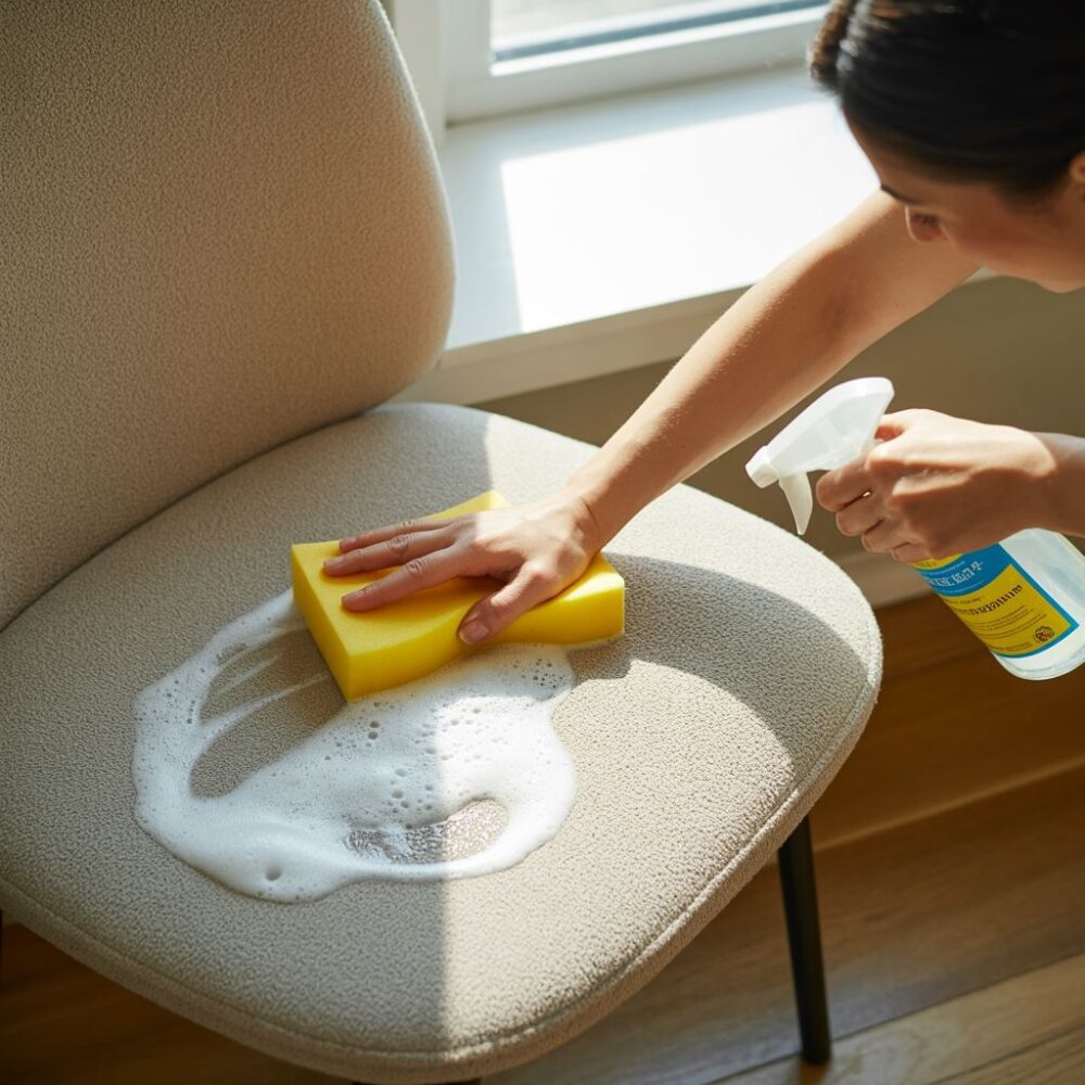 środek czyszczący na krześle