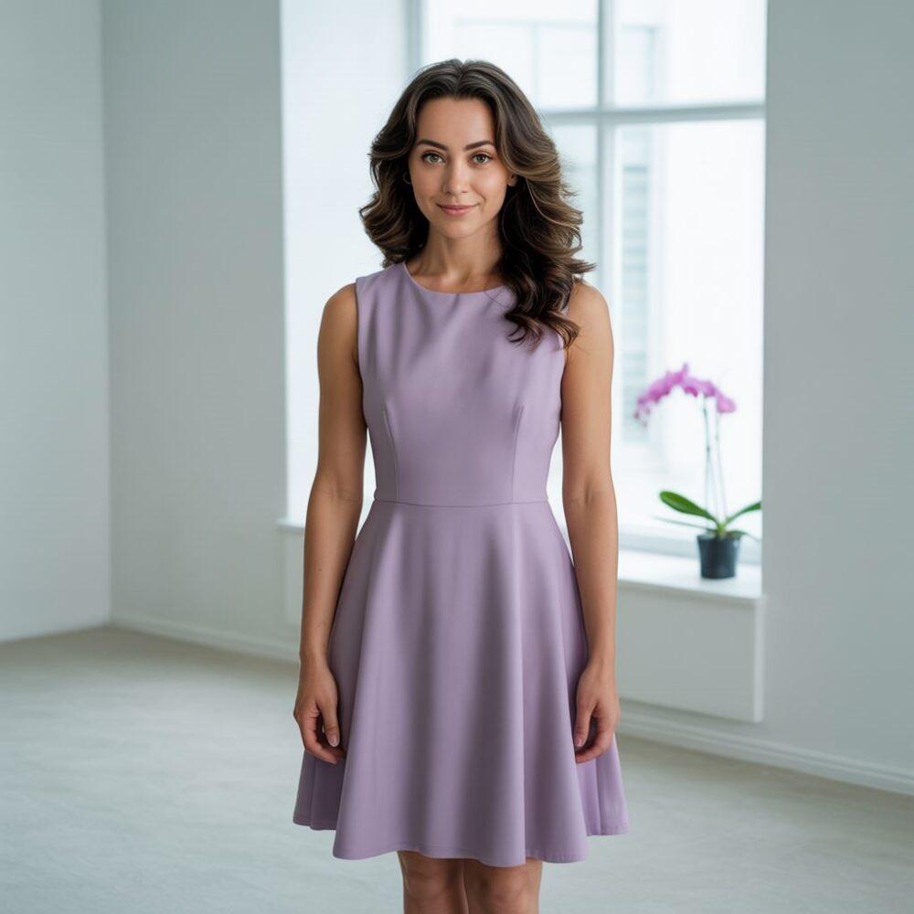 sukienka z pionowymi paskami