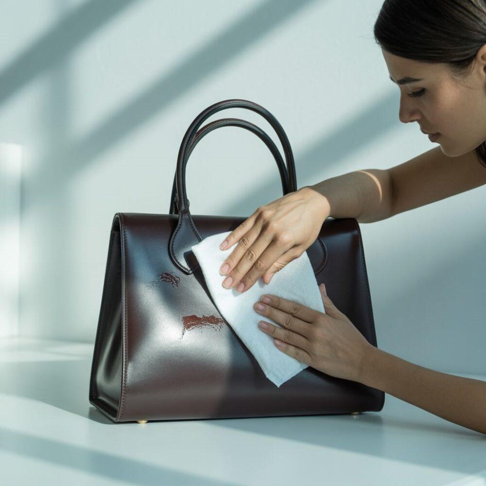 usuwanie przebarwień z torebki