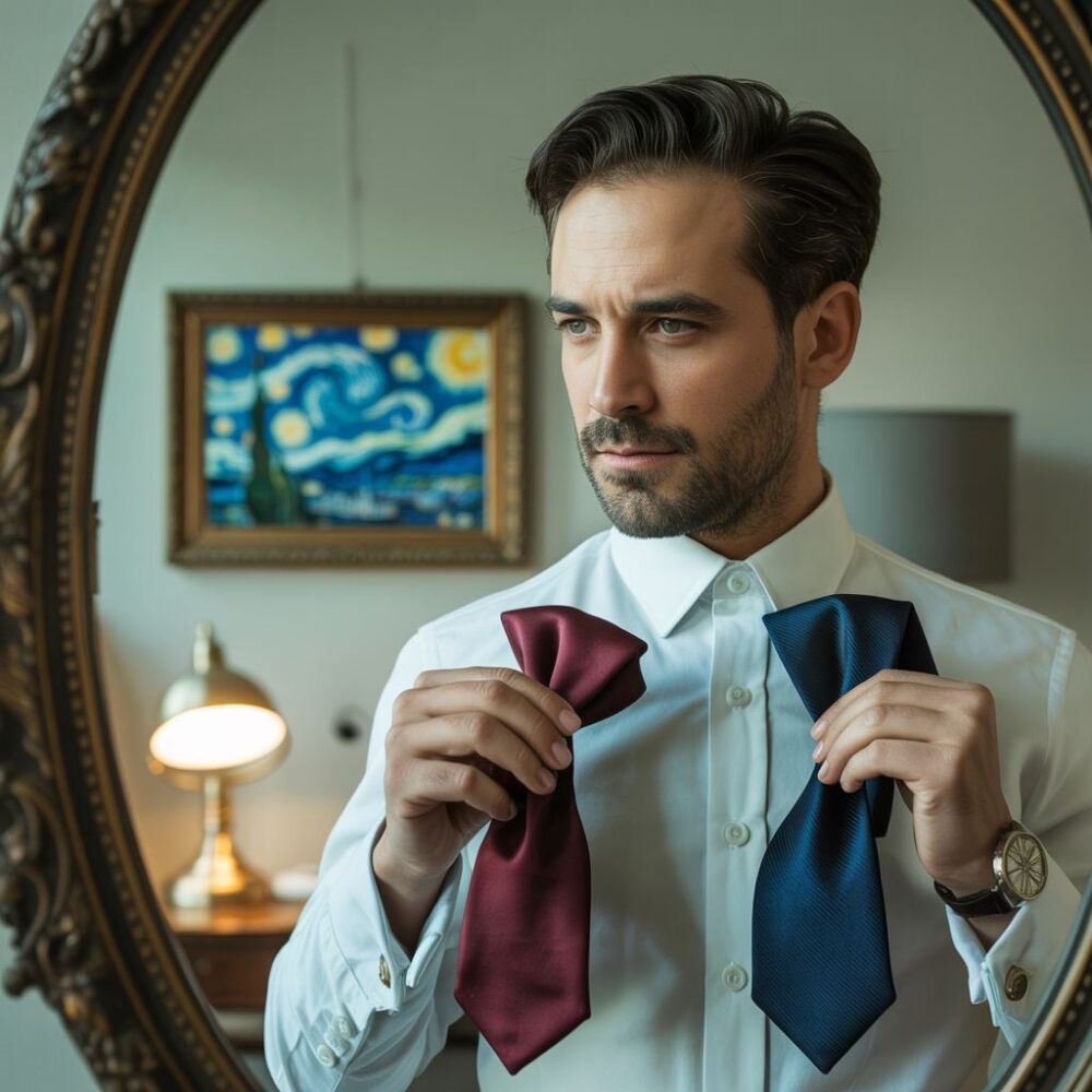 wybór między muchą a krawatem