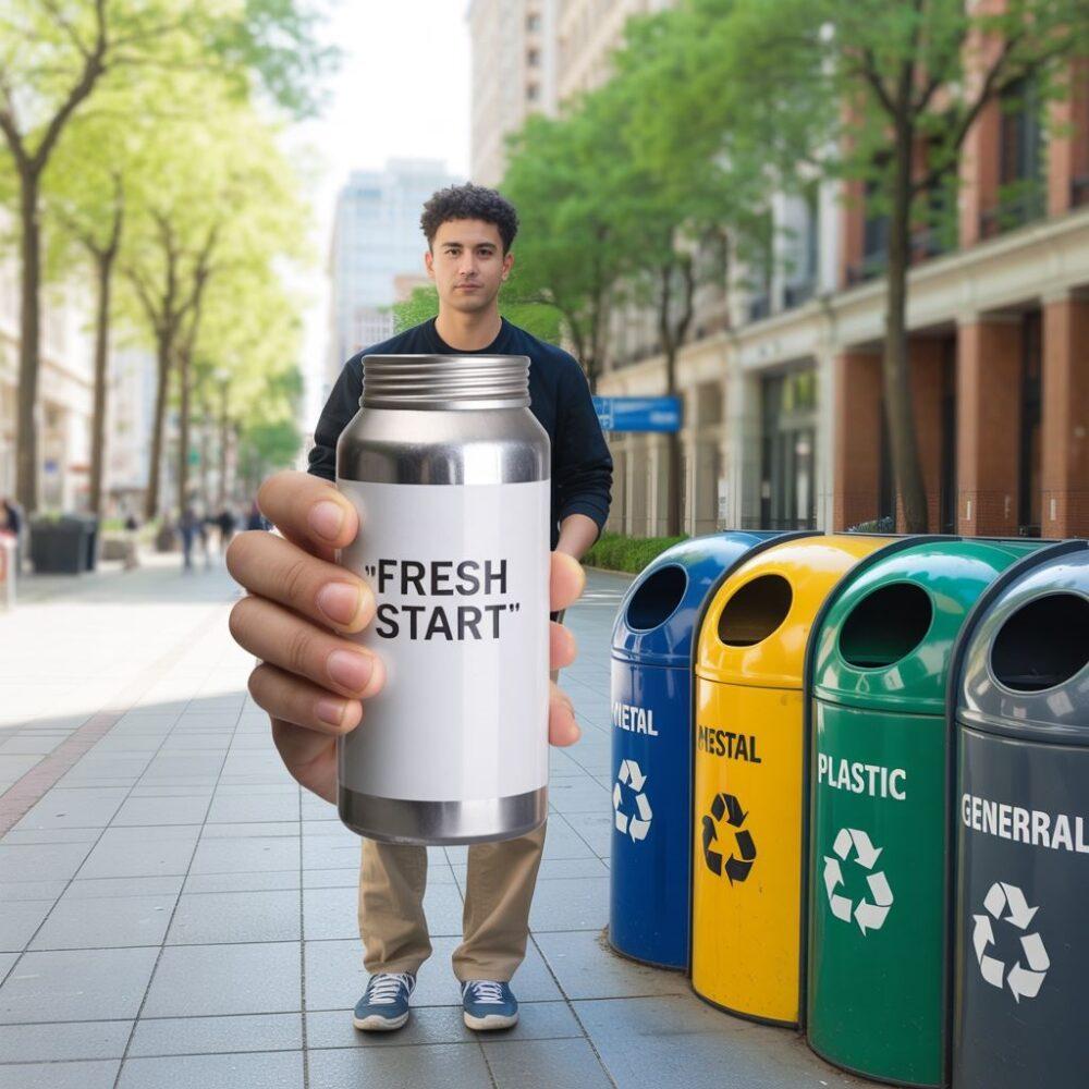 wyrzucanie dezodorantu do odpowiedniego kosza