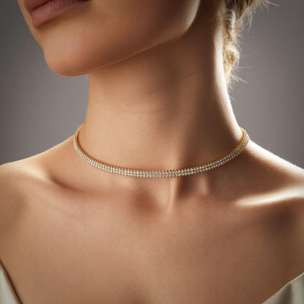 złoty naszyjnik choker
