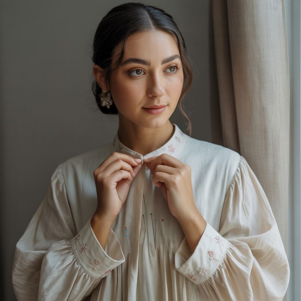 zmniejszanie dekoltu sukienki